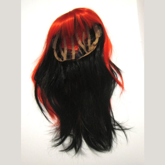 Multi Layered 2-Tone Red over Black Long Straight Hair Synthetic Wig West Bay 18 - Picture 6 of 10